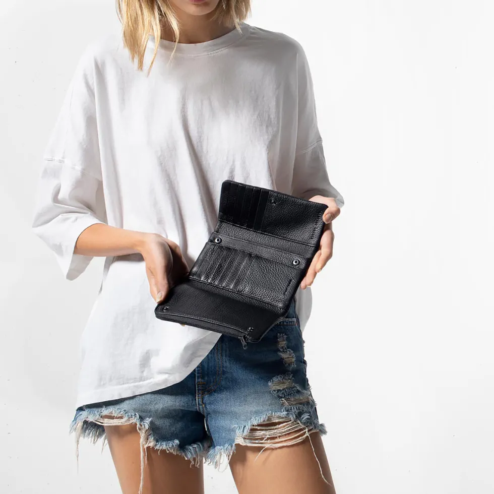 Sale 'Audrey' Wallet - Black Pebble Wallets
