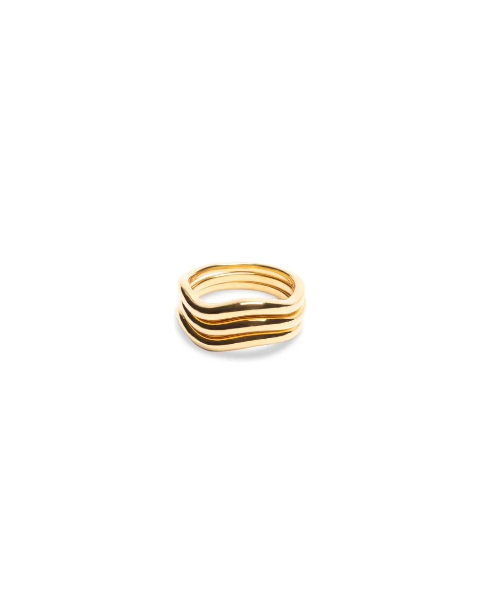 Fashion 'Ventee Ring Set' - 14K Vermeil Gold Jewellery
