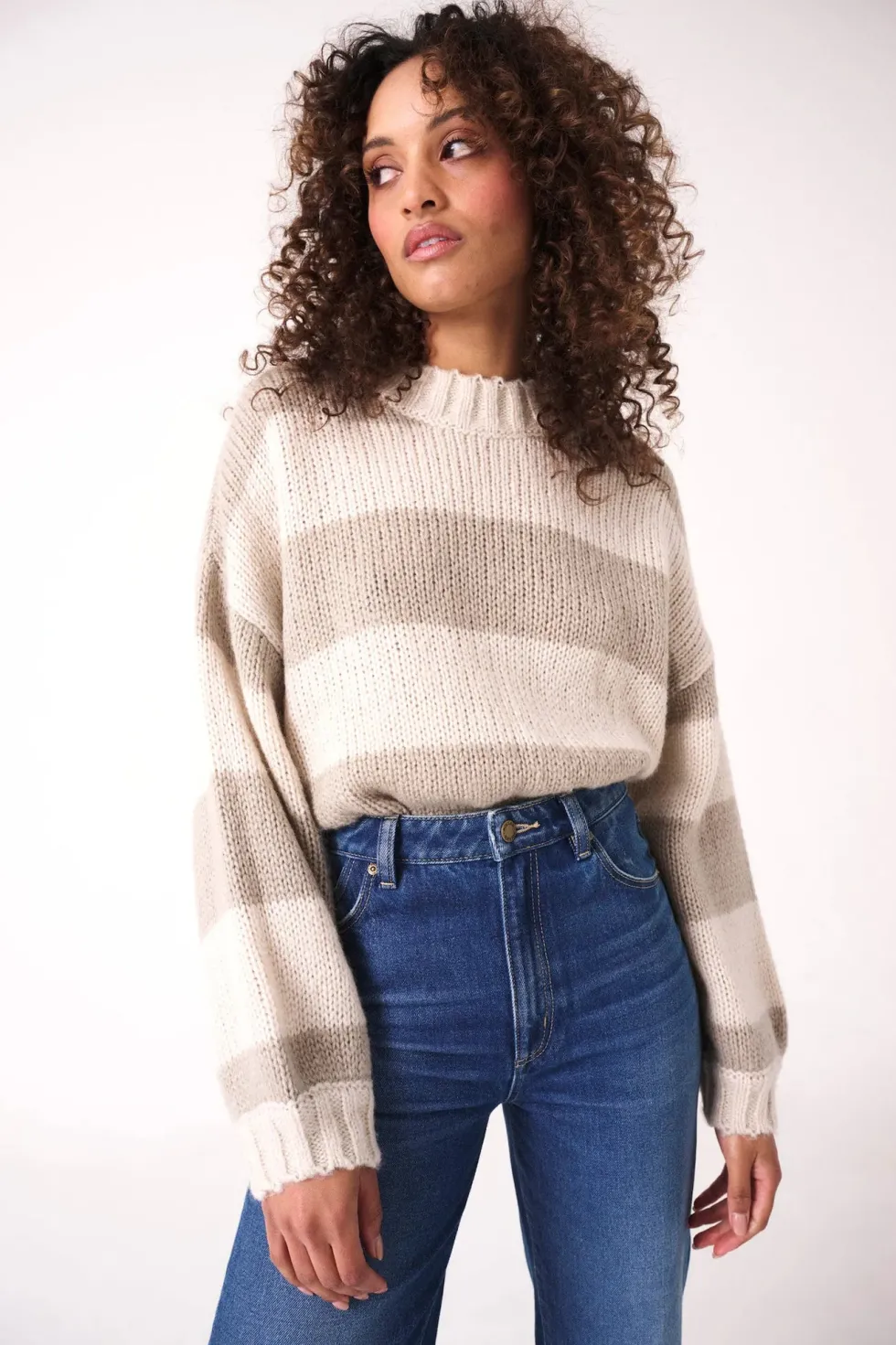 Clearance 'Weekend Knit Stripe' - Khaki Knitwear