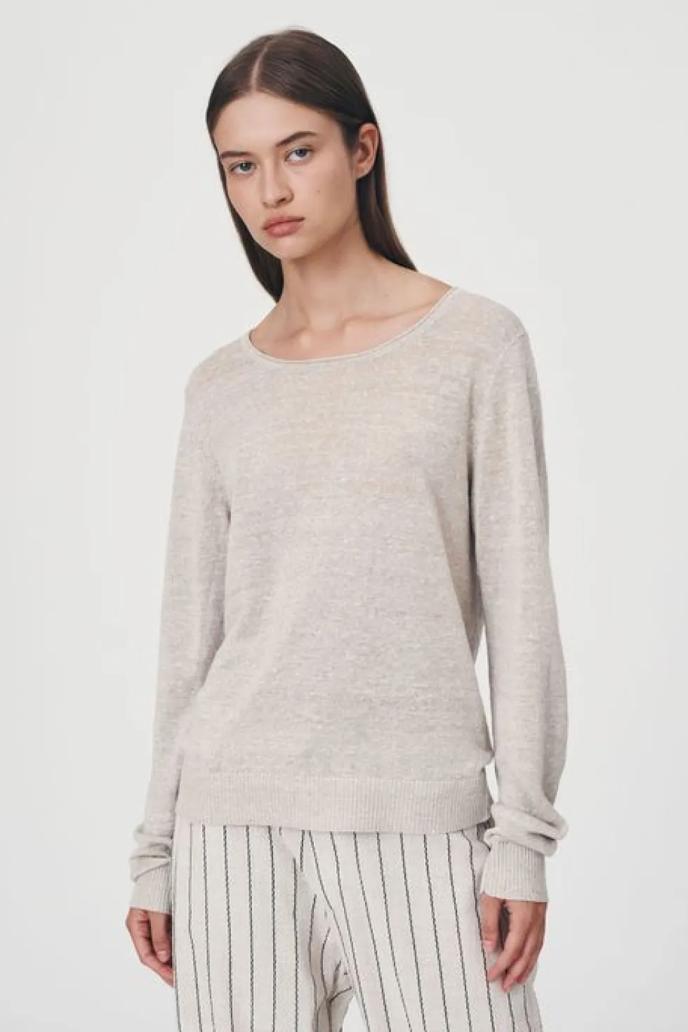 Clearance 'Beattie Knit Top' - Oat Marle Knitwear