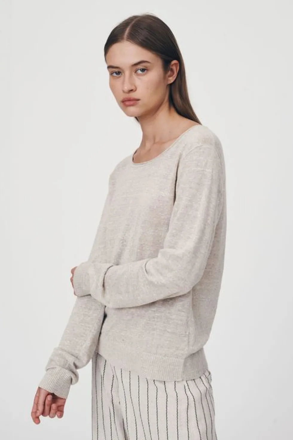 Clearance 'Beattie Knit Top' - Oat Marle Knitwear
