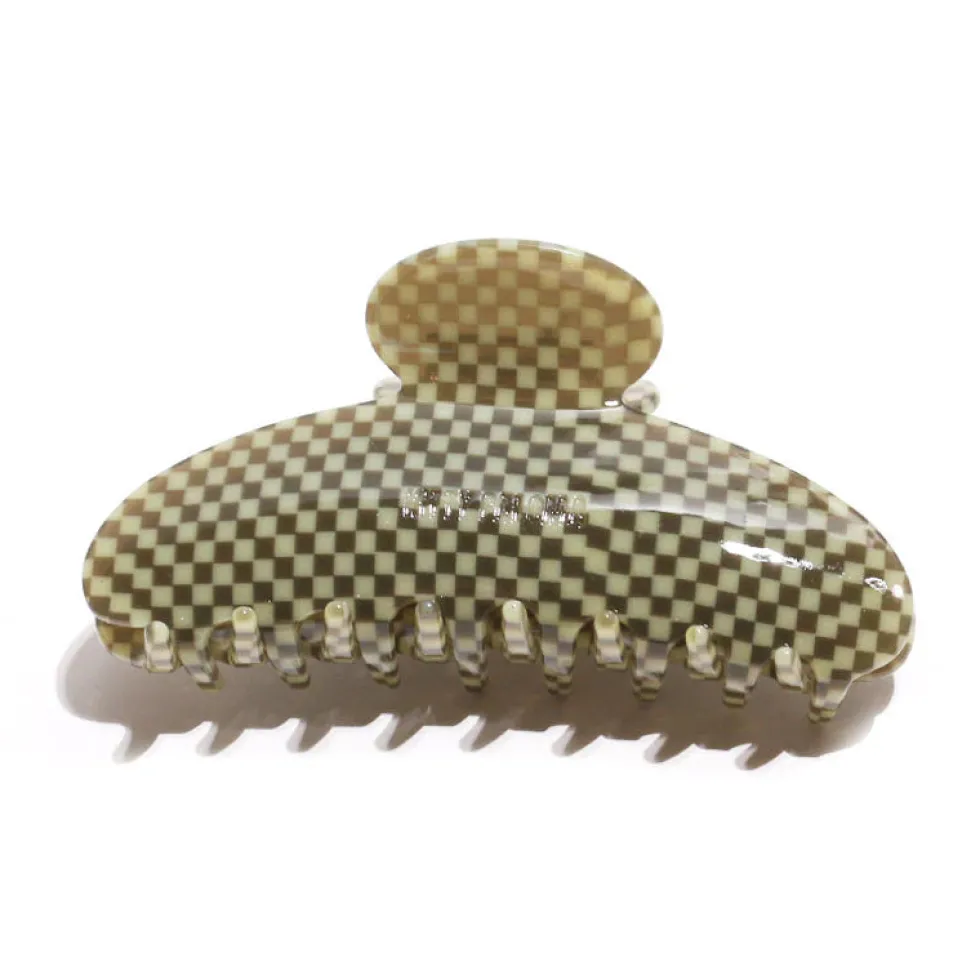 Discount 'Grande Clip' - Olive Checkers Hair Accessories