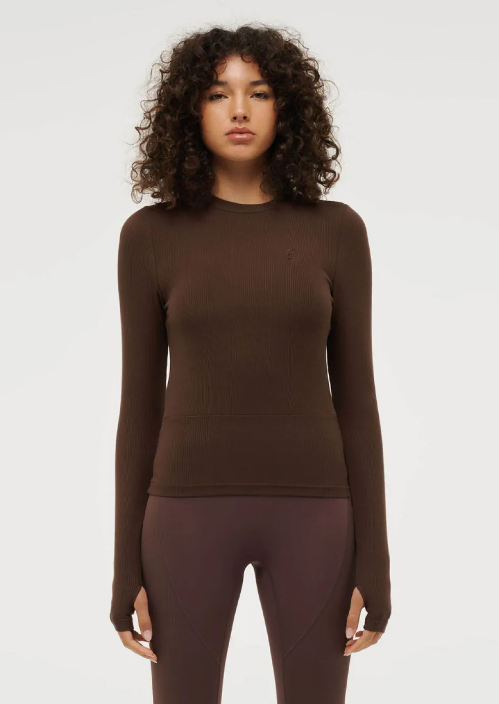 Outlet PE.Nation 'Free Play 2.0 LS Rib Tee' - Chestnut Tops|Activewear