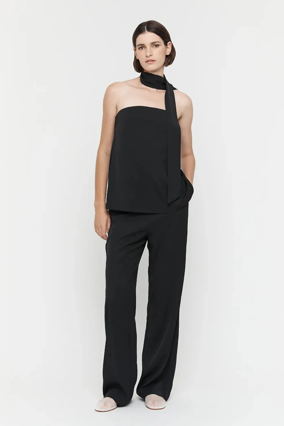 Online 'Laylah Viscose Twill Pant' - Black Bottoms|Sets