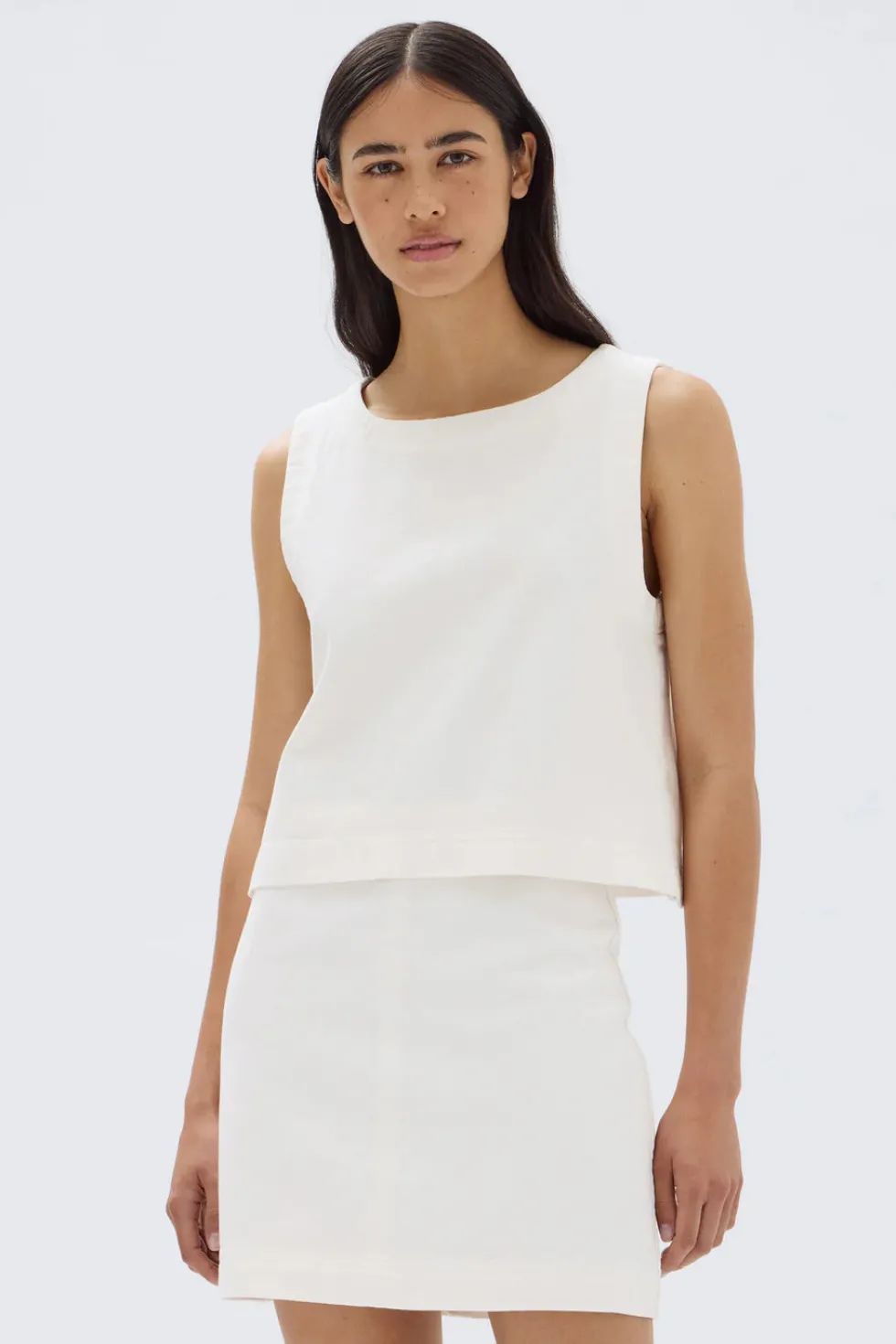 Online 'Zoey Twill Top' - Cream Tops|Sets