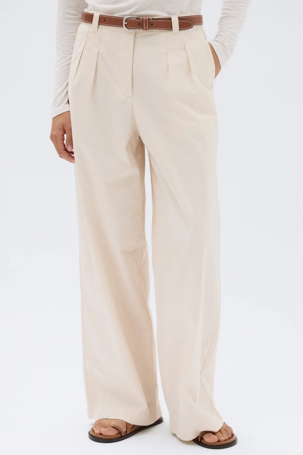 Clearance 'Haven Twill Pant'- Cream Bottoms