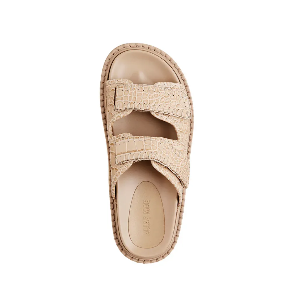 Fashion 'Paros' - Cream Croc Sandals & Slides