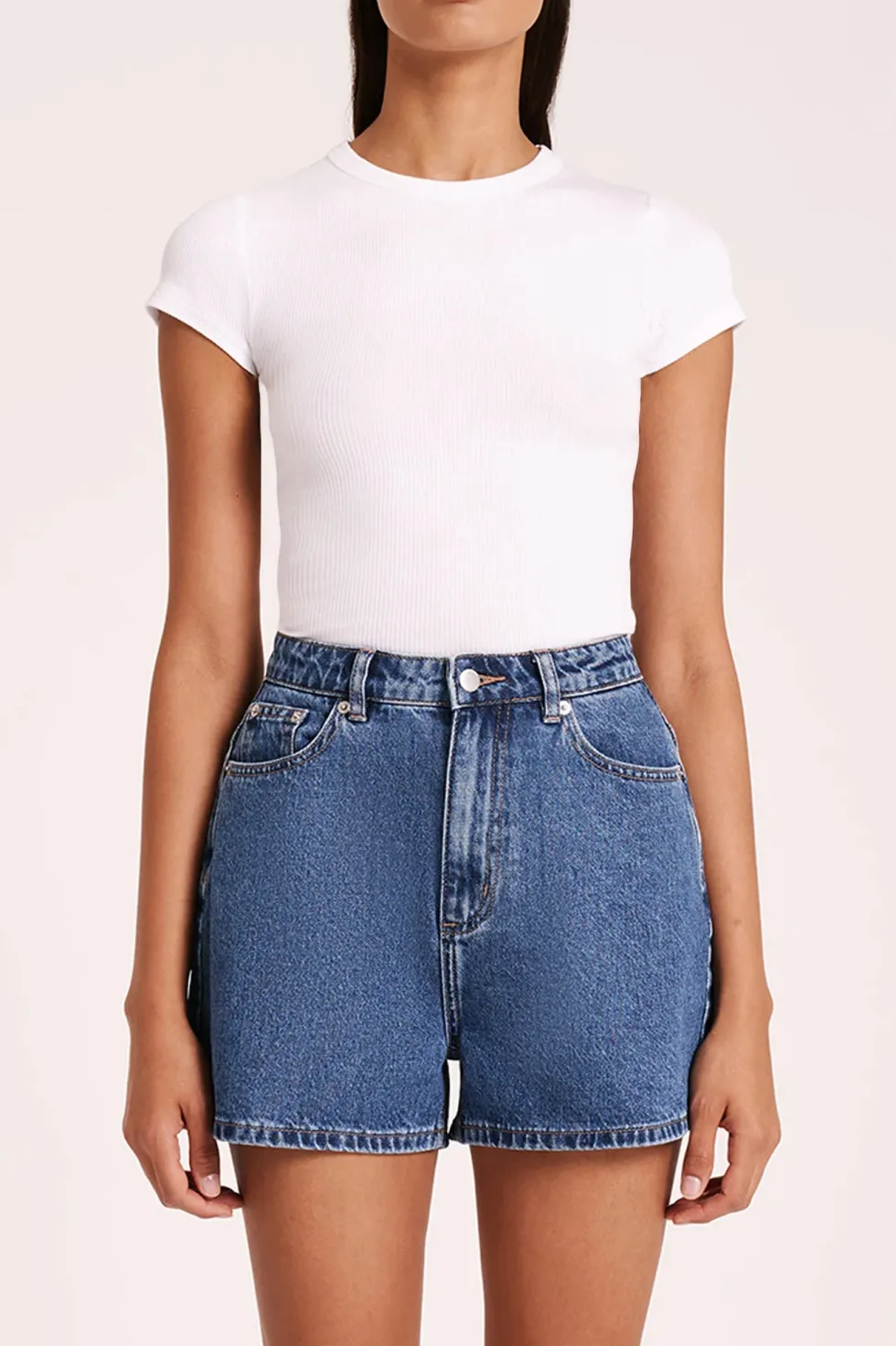 Sale 'Organic Rib SS Tee' - White Tops|Basics