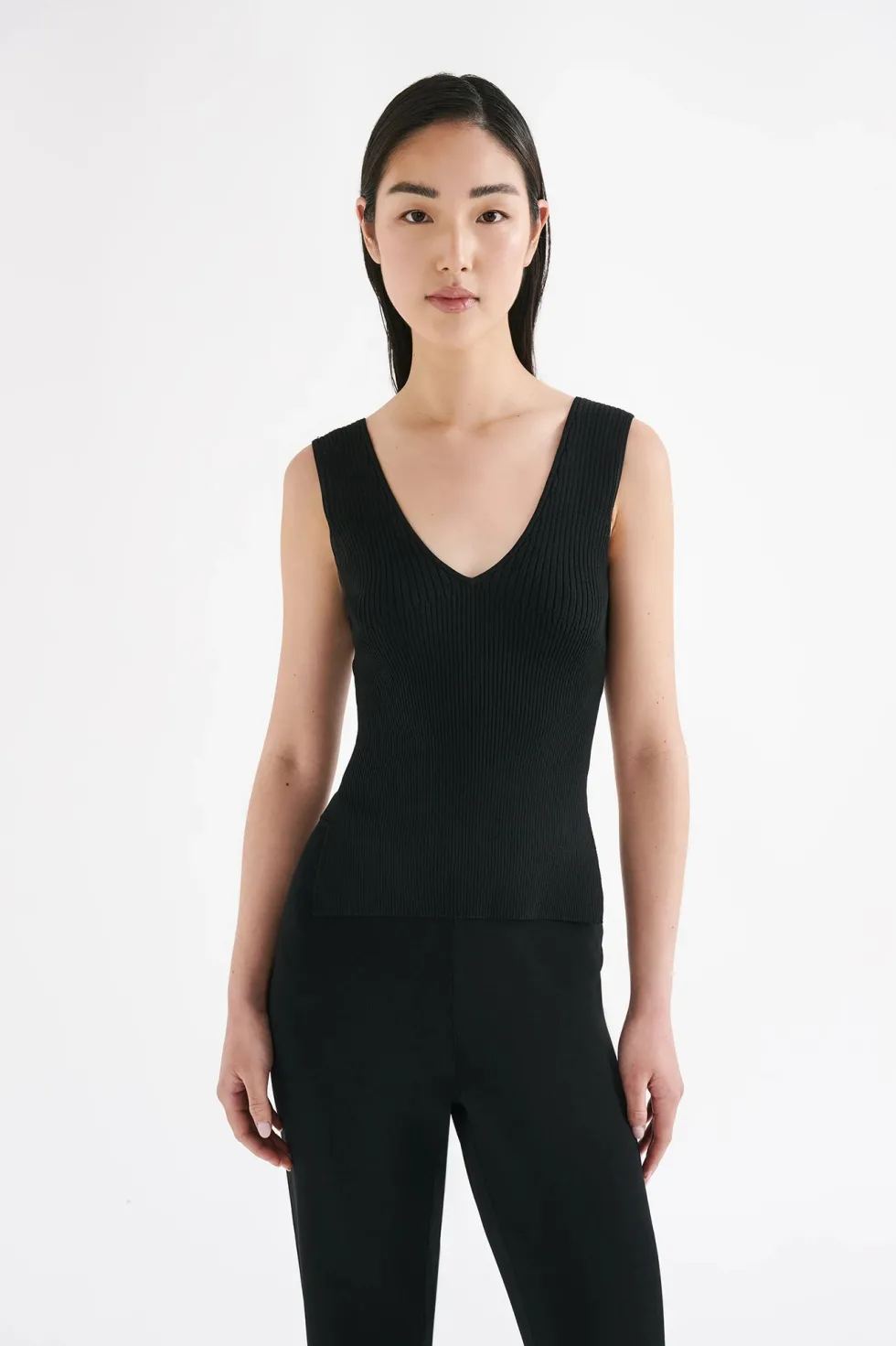 Sale 'Mason Knit Top' - Black Tops