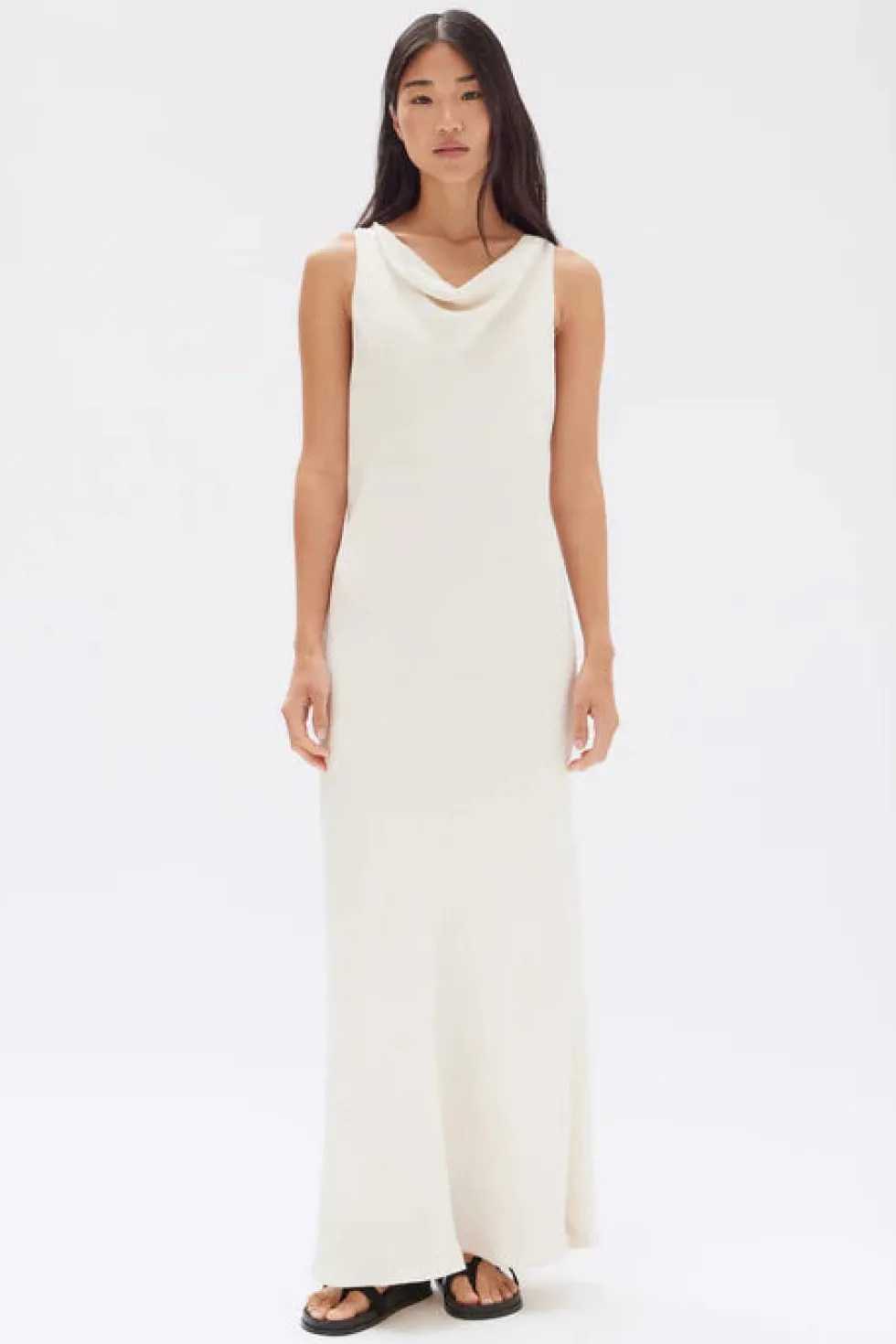 Clearance 'Reign Textured Midi Dress' - Cream Dresses